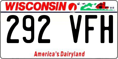 WI license plate 292VFH