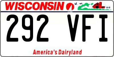 WI license plate 292VFI