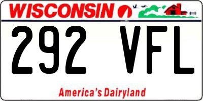 WI license plate 292VFL