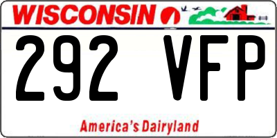 WI license plate 292VFP