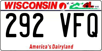 WI license plate 292VFQ