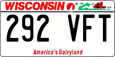 WI license plate 292VFT