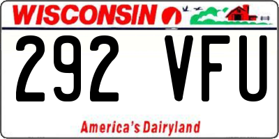 WI license plate 292VFU