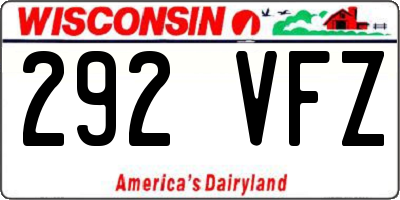 WI license plate 292VFZ