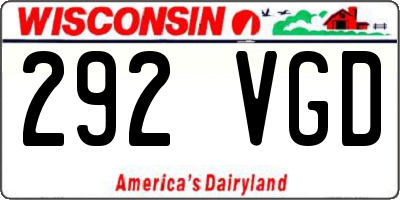 WI license plate 292VGD