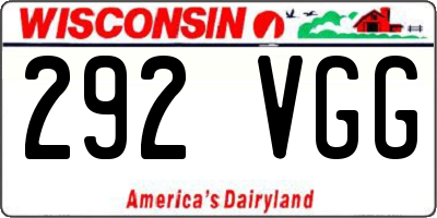 WI license plate 292VGG