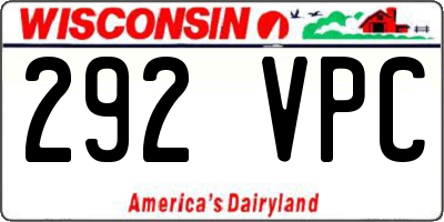 WI license plate 292VPC