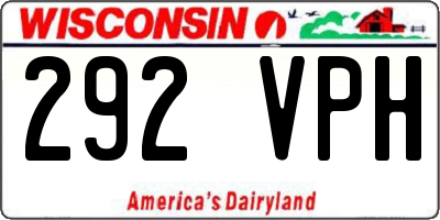 WI license plate 292VPH