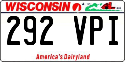 WI license plate 292VPI