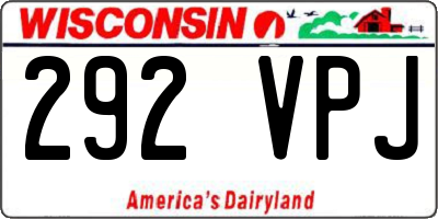 WI license plate 292VPJ