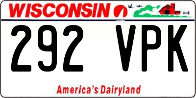 WI license plate 292VPK