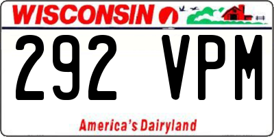 WI license plate 292VPM