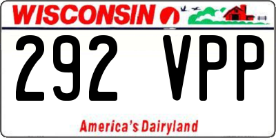 WI license plate 292VPP