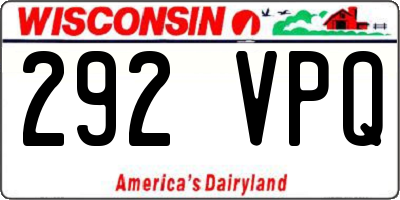 WI license plate 292VPQ