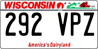WI license plate 292VPZ