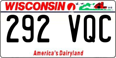 WI license plate 292VQC