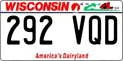 WI license plate 292VQD