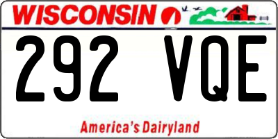 WI license plate 292VQE