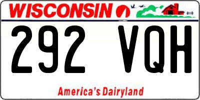 WI license plate 292VQH
