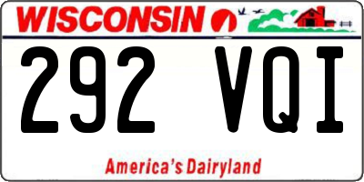 WI license plate 292VQI