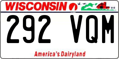 WI license plate 292VQM