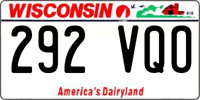 WI license plate 292VQO
