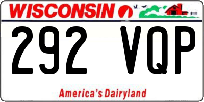 WI license plate 292VQP
