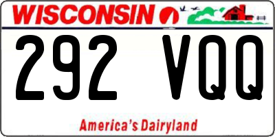 WI license plate 292VQQ