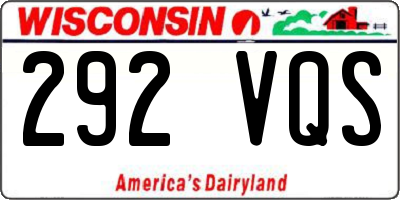 WI license plate 292VQS