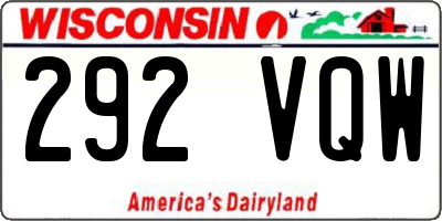 WI license plate 292VQW
