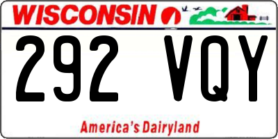 WI license plate 292VQY