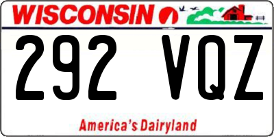 WI license plate 292VQZ
