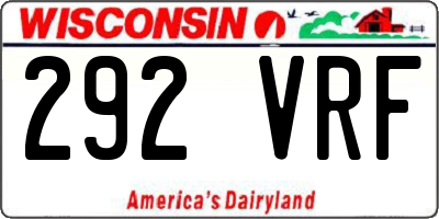 WI license plate 292VRF