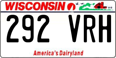 WI license plate 292VRH