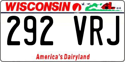 WI license plate 292VRJ