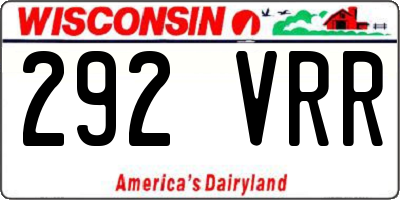 WI license plate 292VRR