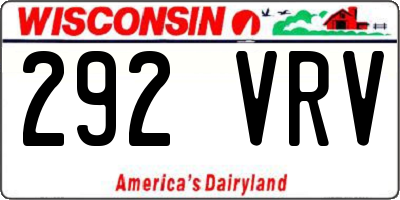 WI license plate 292VRV