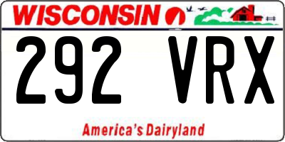 WI license plate 292VRX