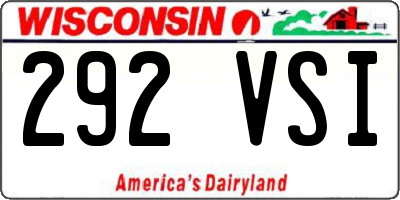 WI license plate 292VSI