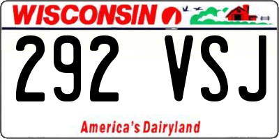 WI license plate 292VSJ
