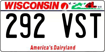 WI license plate 292VST