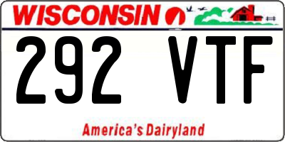WI license plate 292VTF