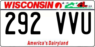WI license plate 292VVU