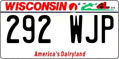 WI license plate 292WJP