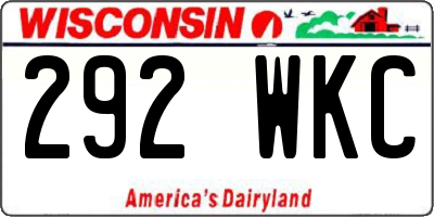 WI license plate 292WKC