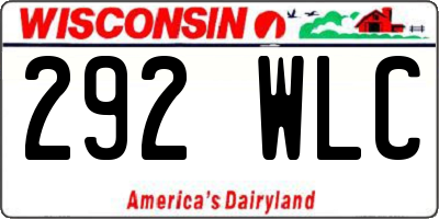 WI license plate 292WLC
