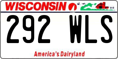 WI license plate 292WLS