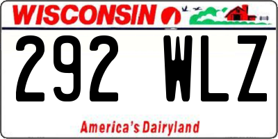 WI license plate 292WLZ