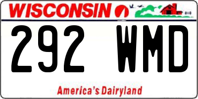 WI license plate 292WMD