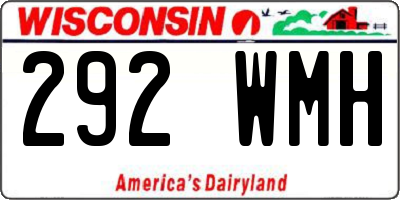 WI license plate 292WMH